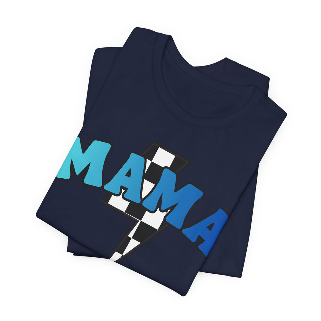 Mama checkered lightning bolt tee