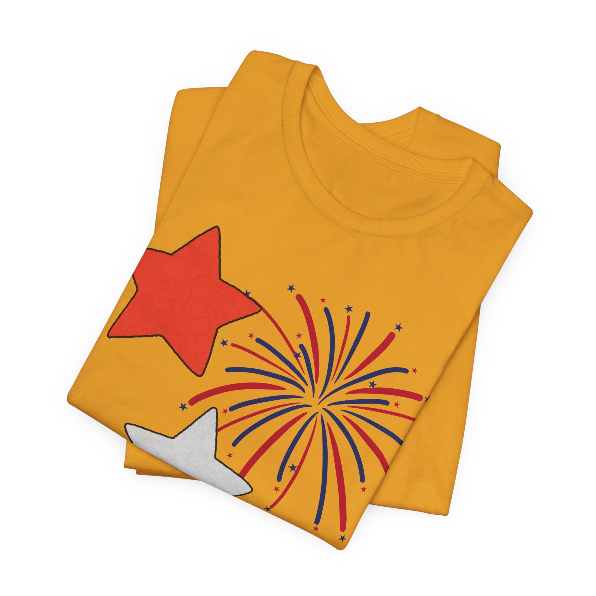 Stars & Fireworks T-Shirt — Patriotic Celebration Tee