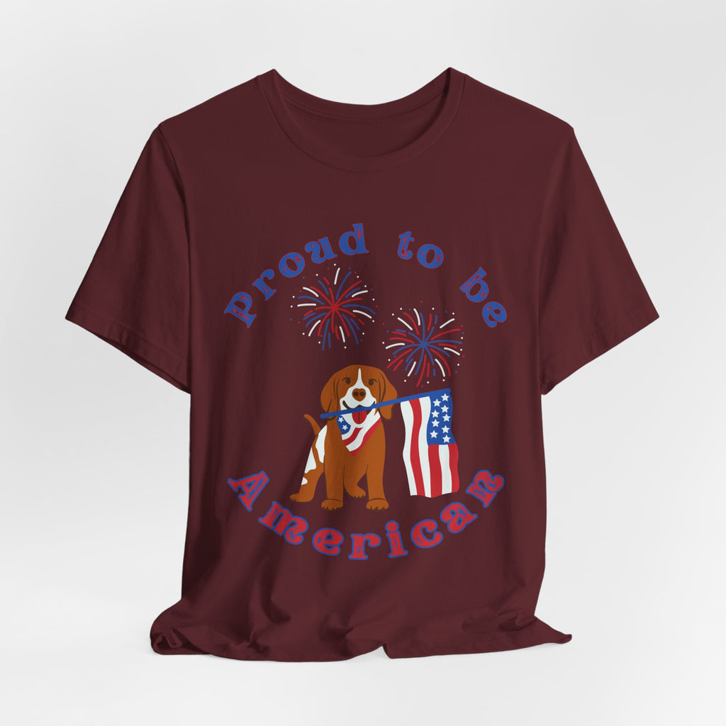 American Flag Dog T-Shirt — Proud to Be American Pet Lover Tee