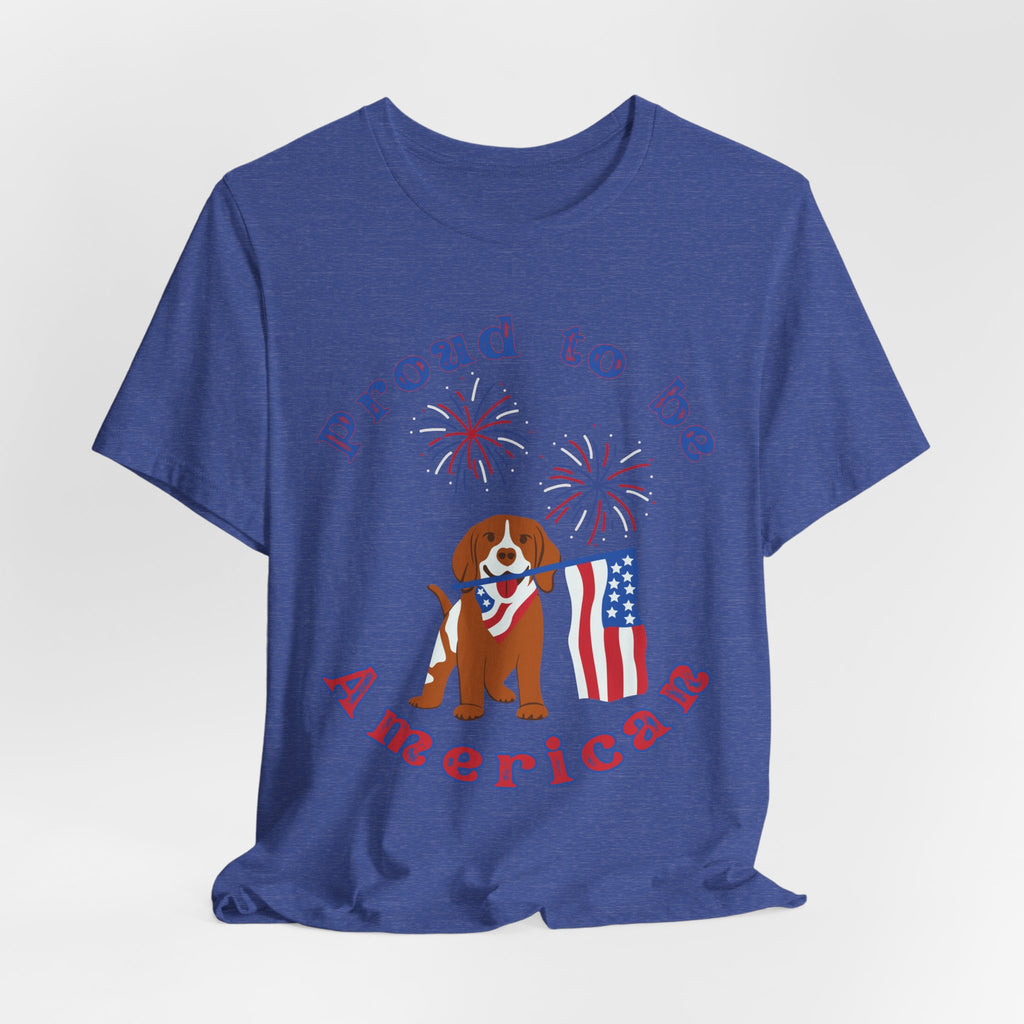 American Flag Dog T-Shirt — Proud to Be American Pet Lover Tee