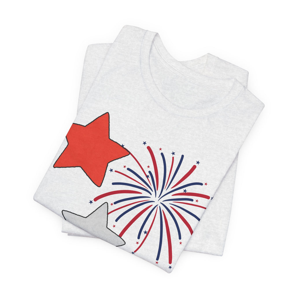 Stars & Fireworks T-Shirt — Patriotic Celebration Tee
