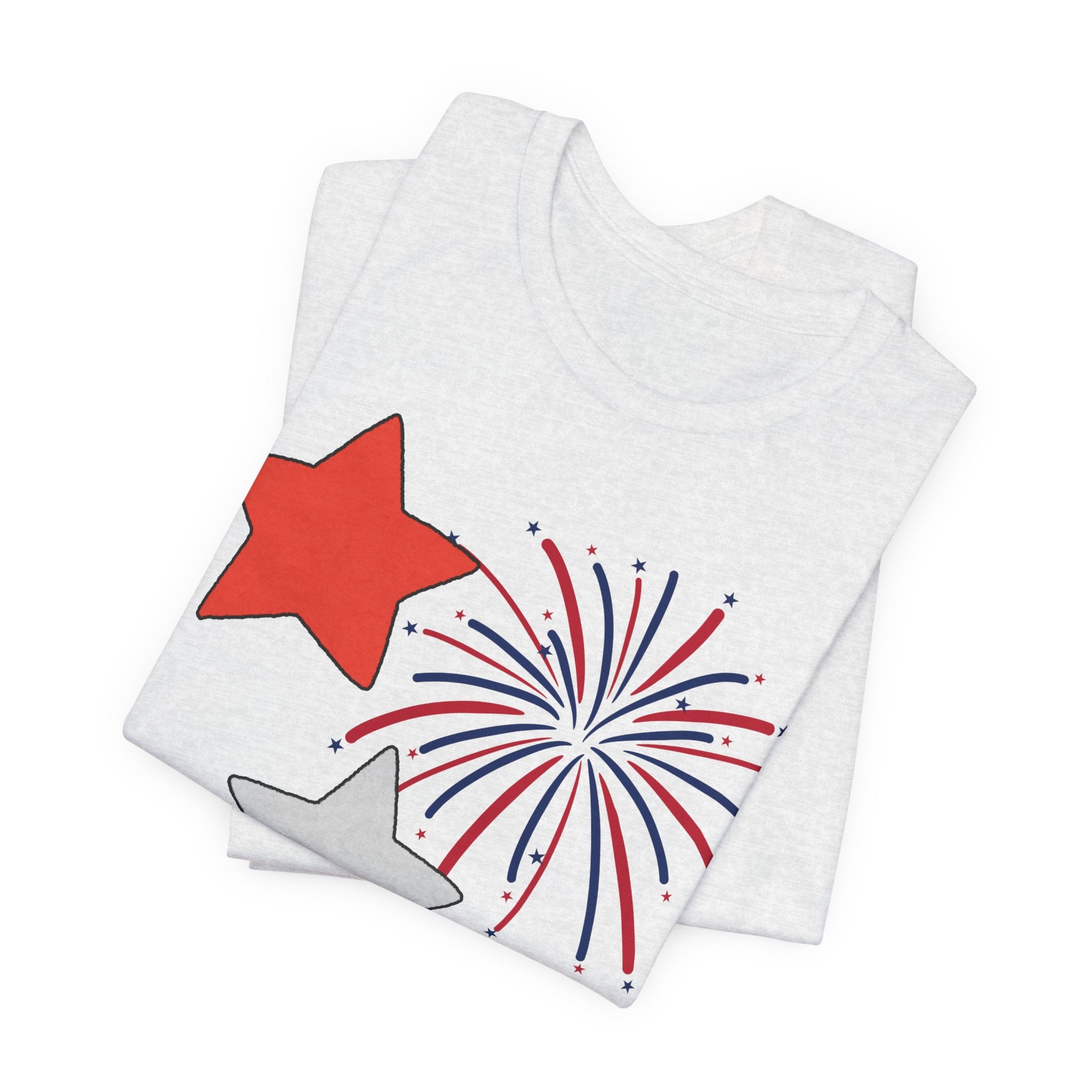 Stars & Fireworks T-Shirt — Patriotic Celebration Tee