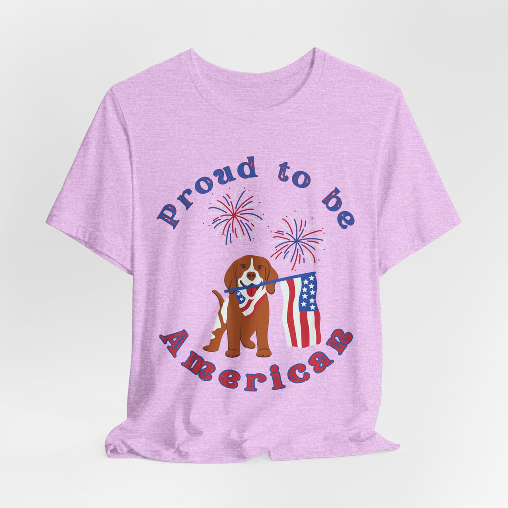 American Flag Dog T-Shirt — Proud to Be American Pet Lover Tee