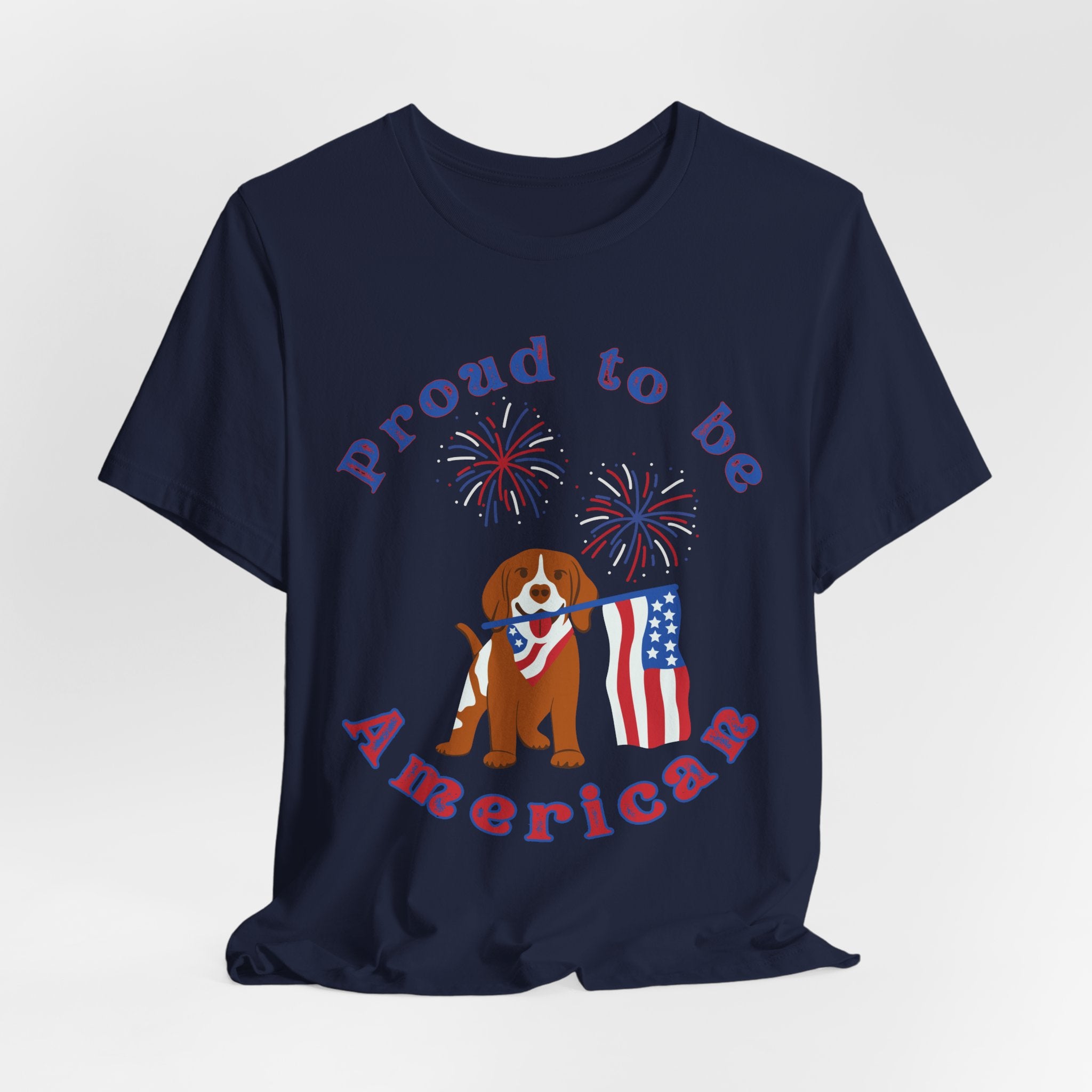 American Flag Dog T-Shirt — Proud to Be American Pet Lover Tee