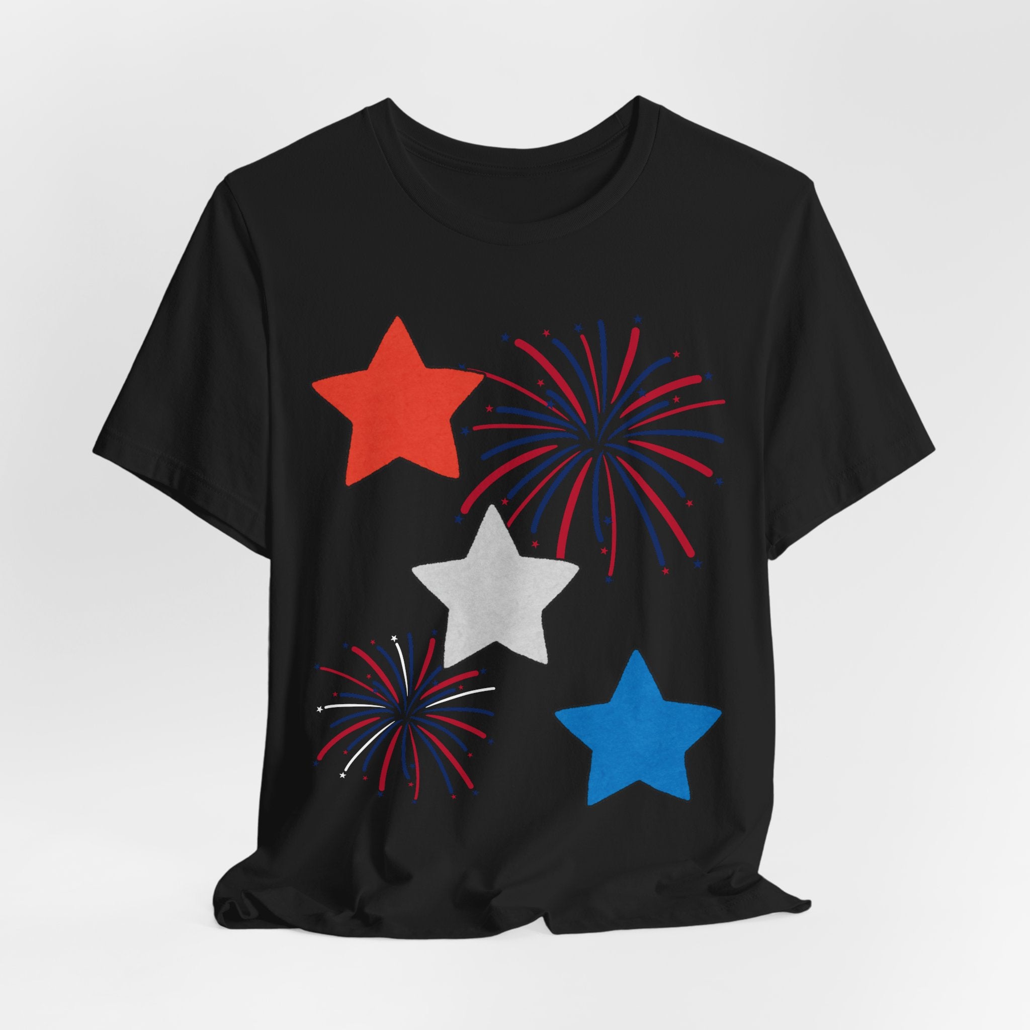 Stars & Fireworks T-Shirt — Patriotic Celebration Tee