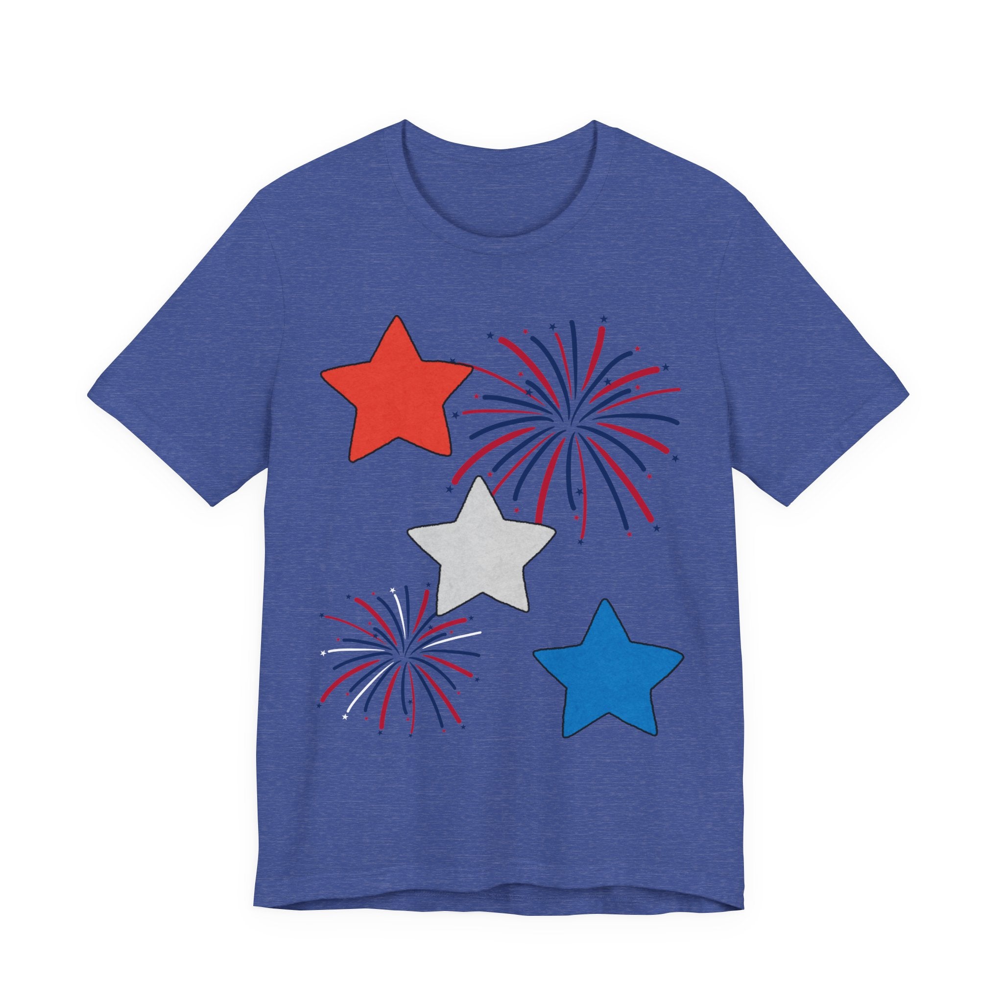 Stars & Fireworks T-Shirt — Patriotic Celebration Tee
