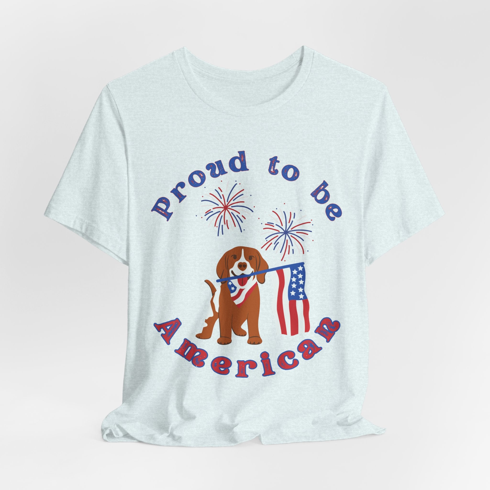 American Flag Dog T-Shirt — Proud to Be American Pet Lover Tee
