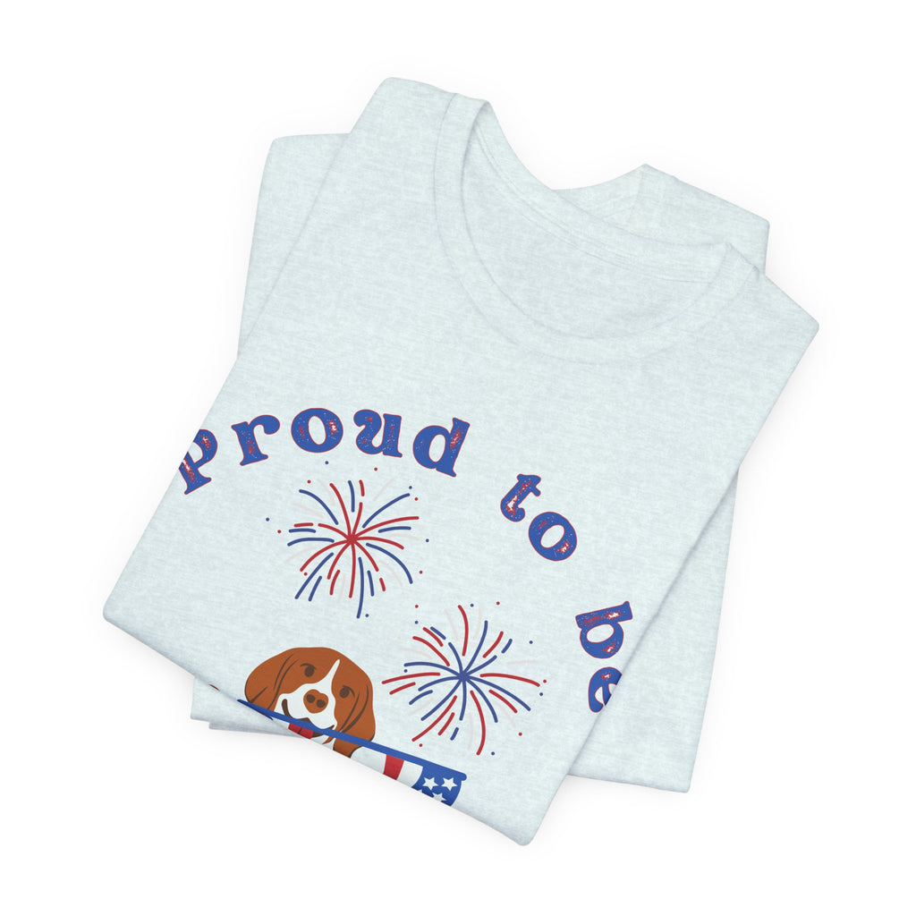 American Flag Dog T-Shirt — Proud to Be American Pet Lover Tee