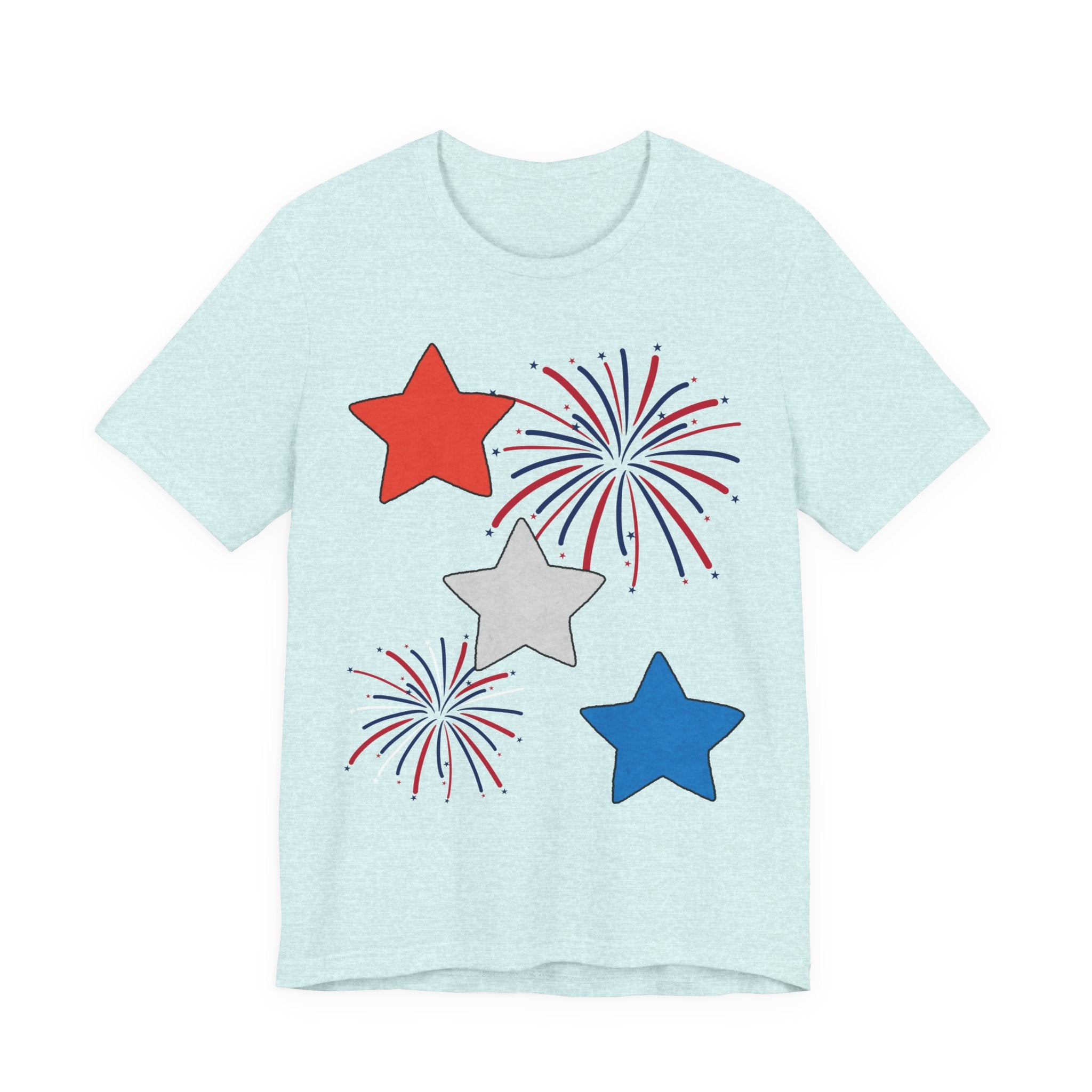 Stars & Fireworks T-Shirt — Patriotic Celebration Tee