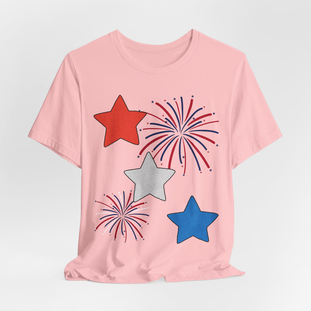 Stars & Fireworks T-Shirt — Patriotic Celebration Tee