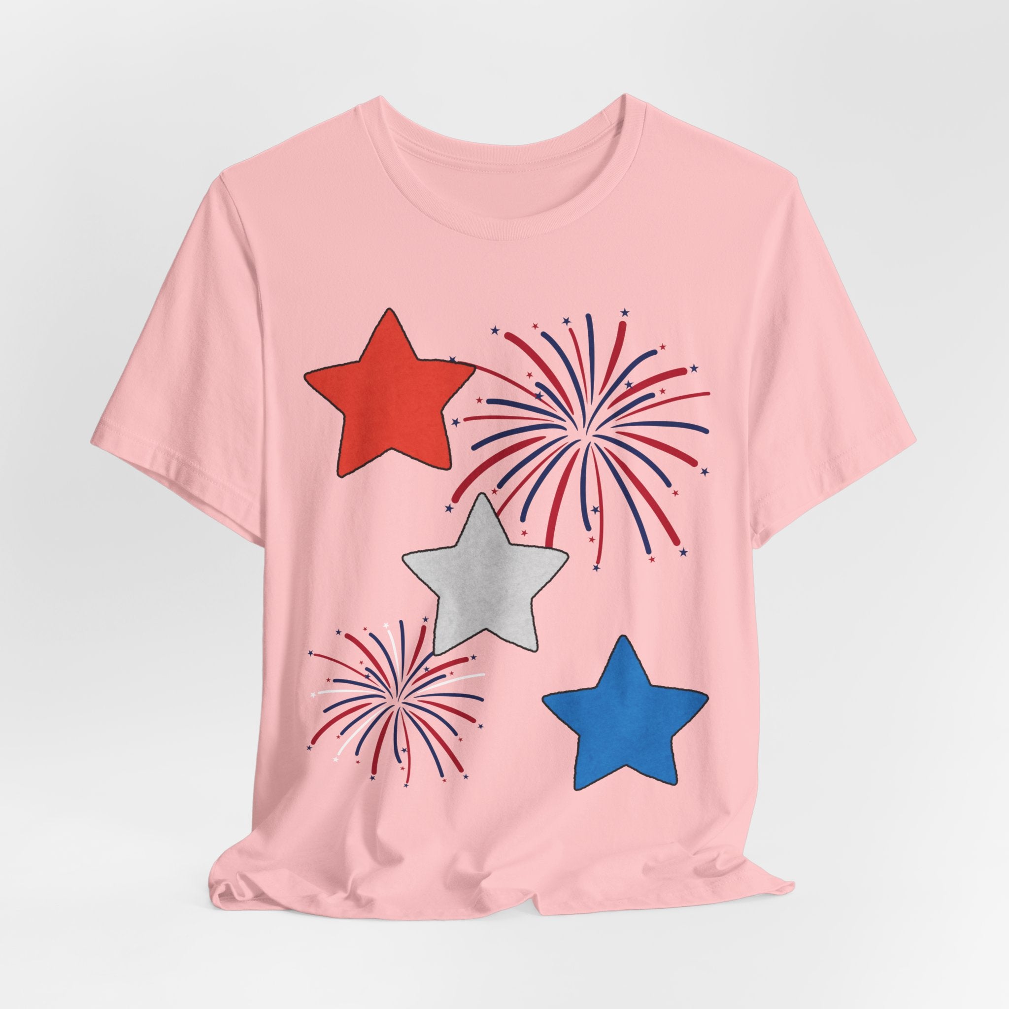 Stars & Fireworks T-Shirt — Patriotic Celebration Tee