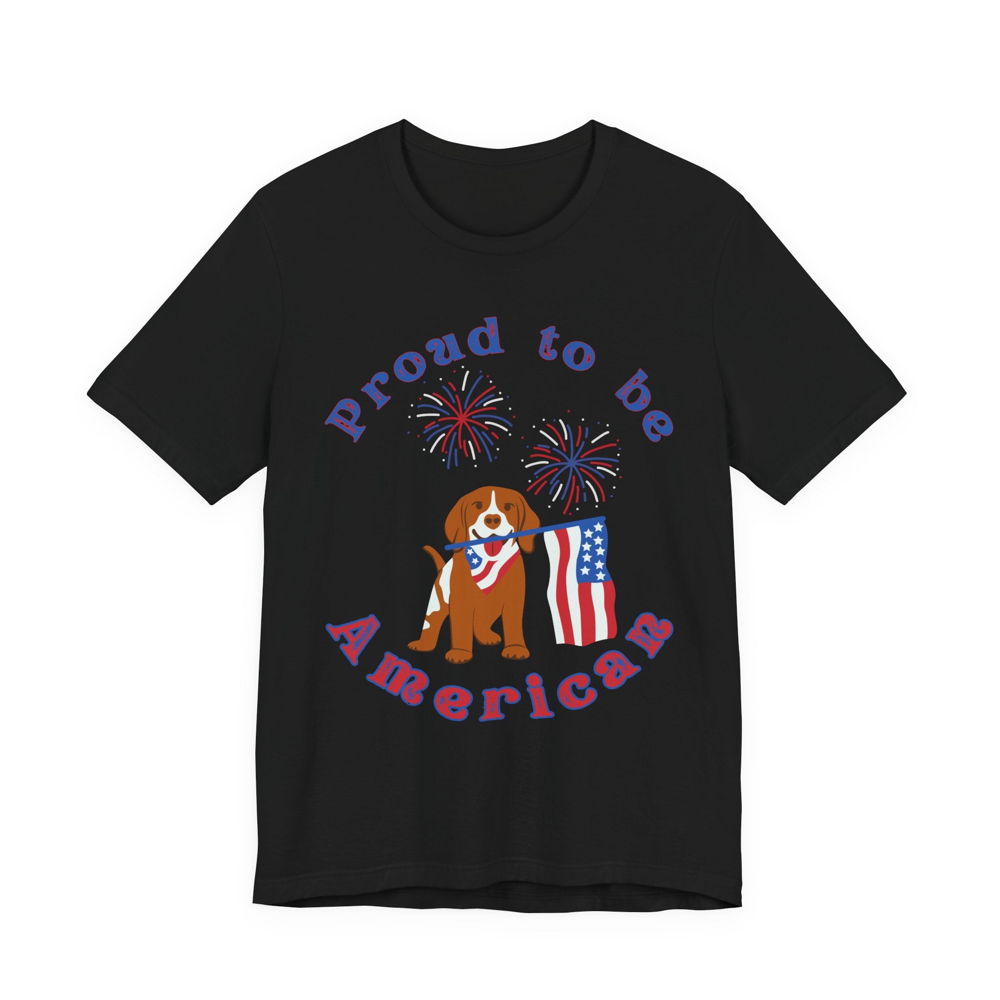American Flag Dog T-Shirt — Proud to Be American Pet Lover Tee