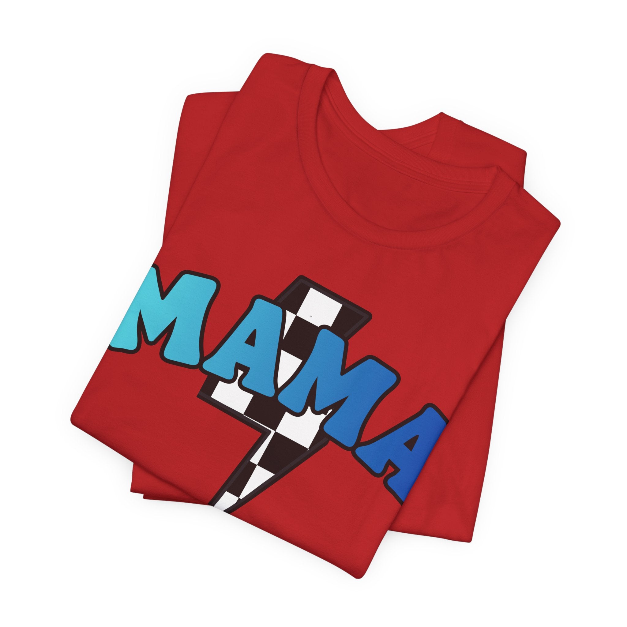 Mama checkered lightning bolt tee