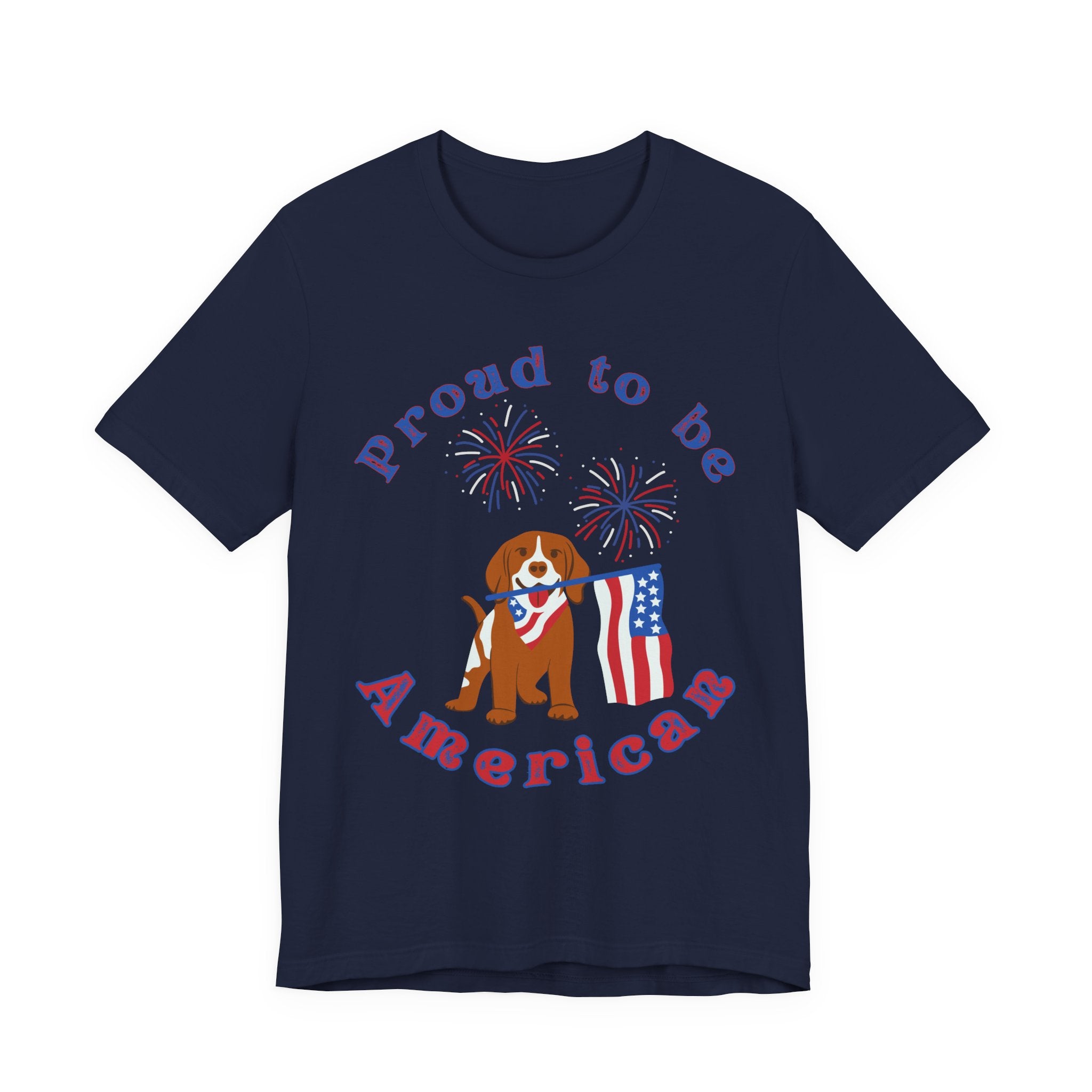 American Flag Dog T-Shirt — Proud to Be American Pet Lover Tee