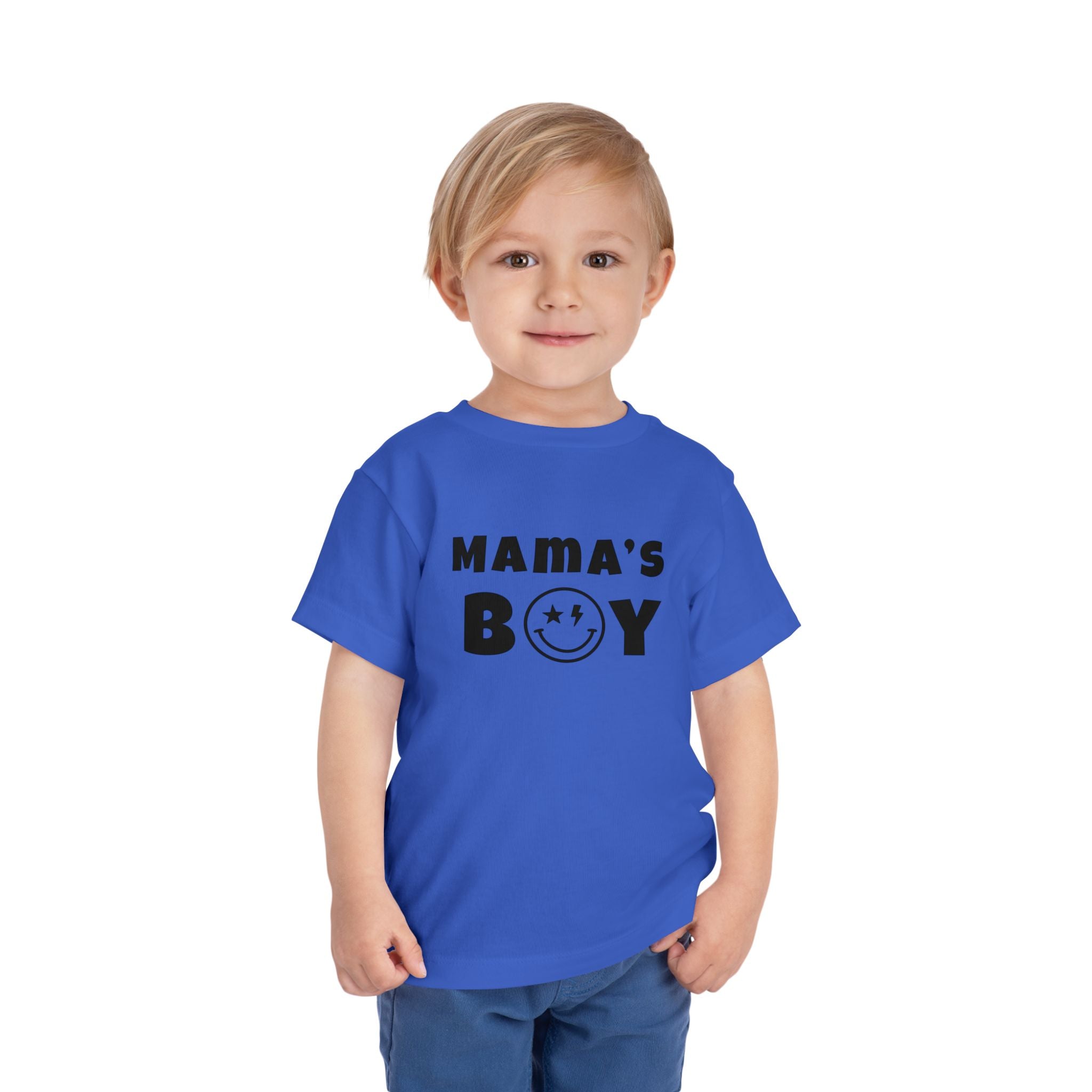 Mama's Boy Toddler Tee — Punk Smiley Graphic