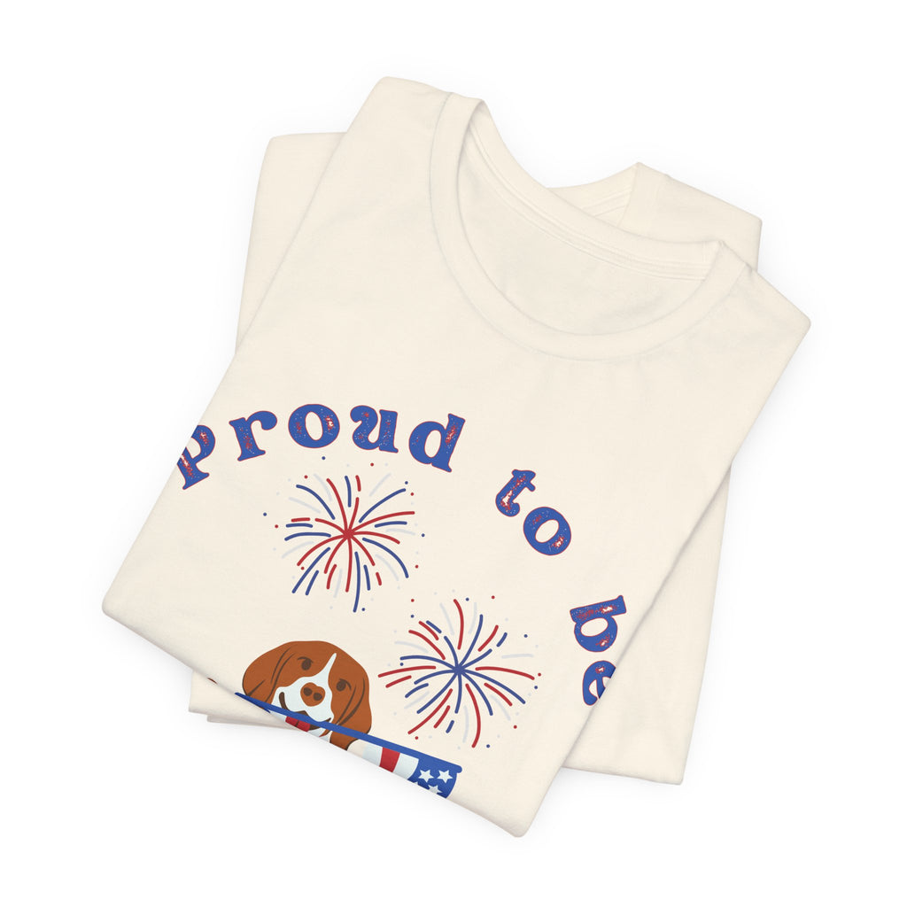 American Flag Dog T-Shirt — Proud to Be American Pet Lover Tee