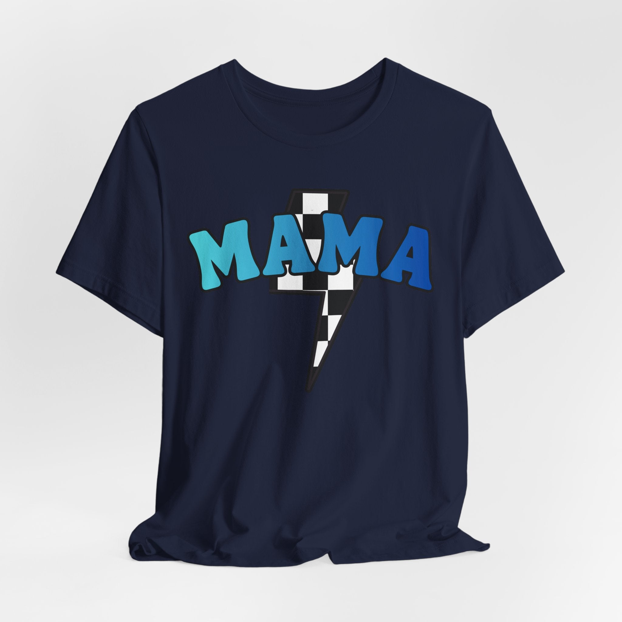 Mama checkered lightning bolt tee