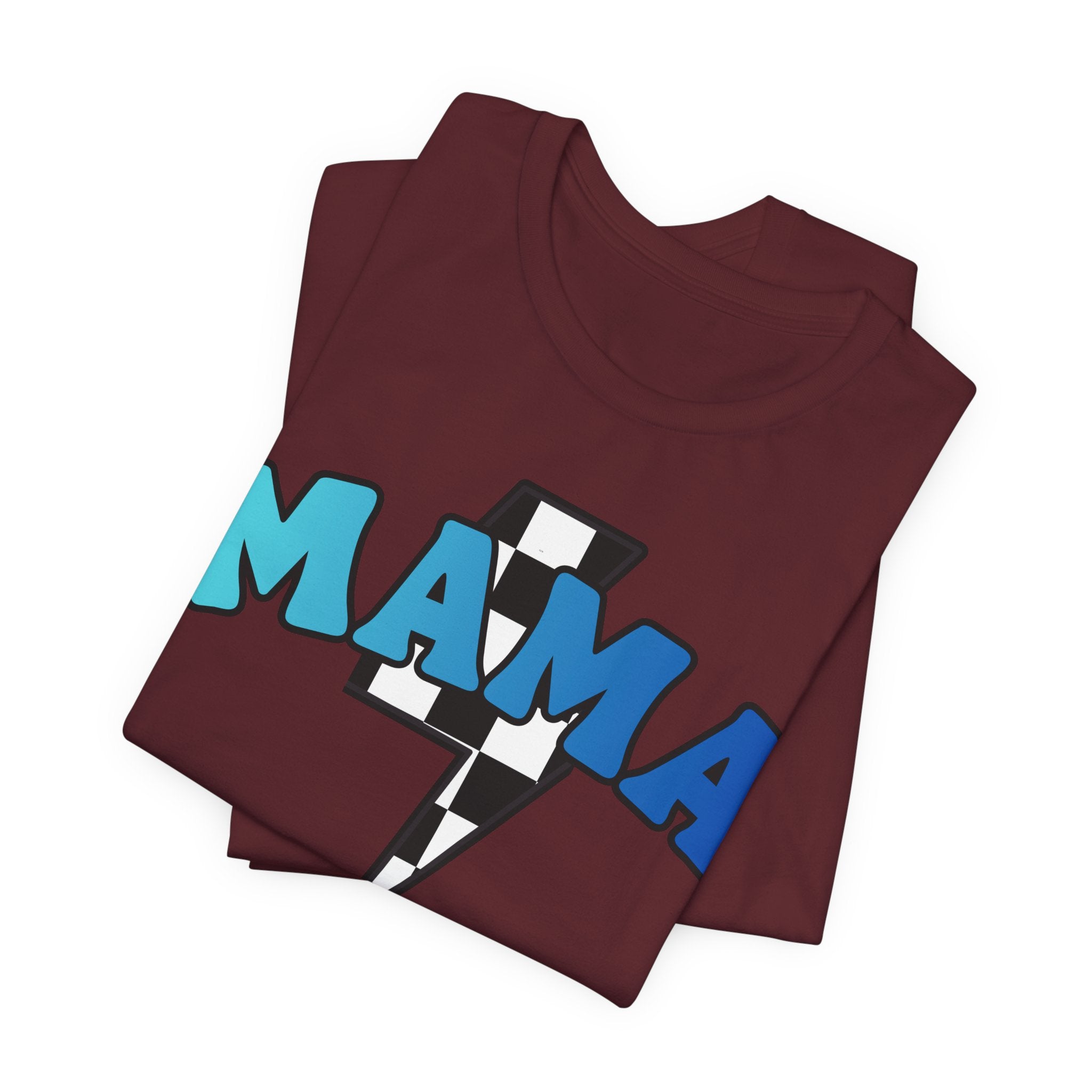Mama checkered lightning bolt tee
