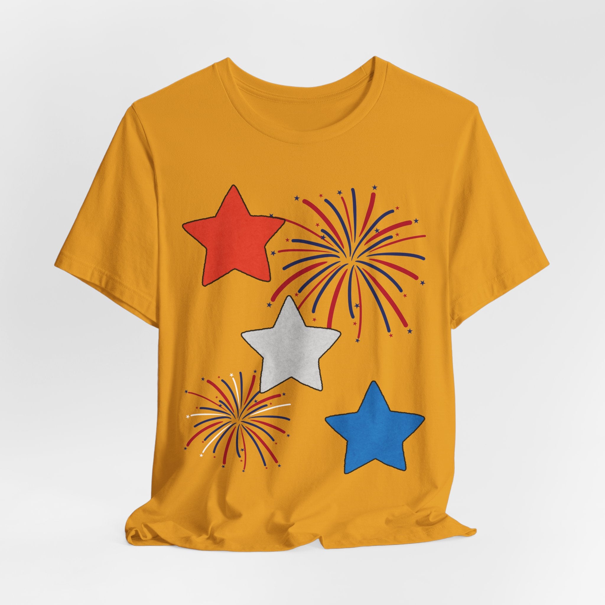 Stars & Fireworks T-Shirt — Patriotic Celebration Tee