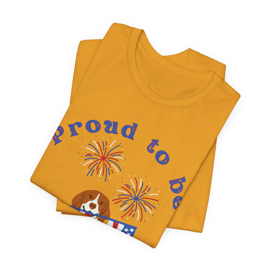 American Flag Dog T-Shirt — Proud to Be American Pet Lover Tee