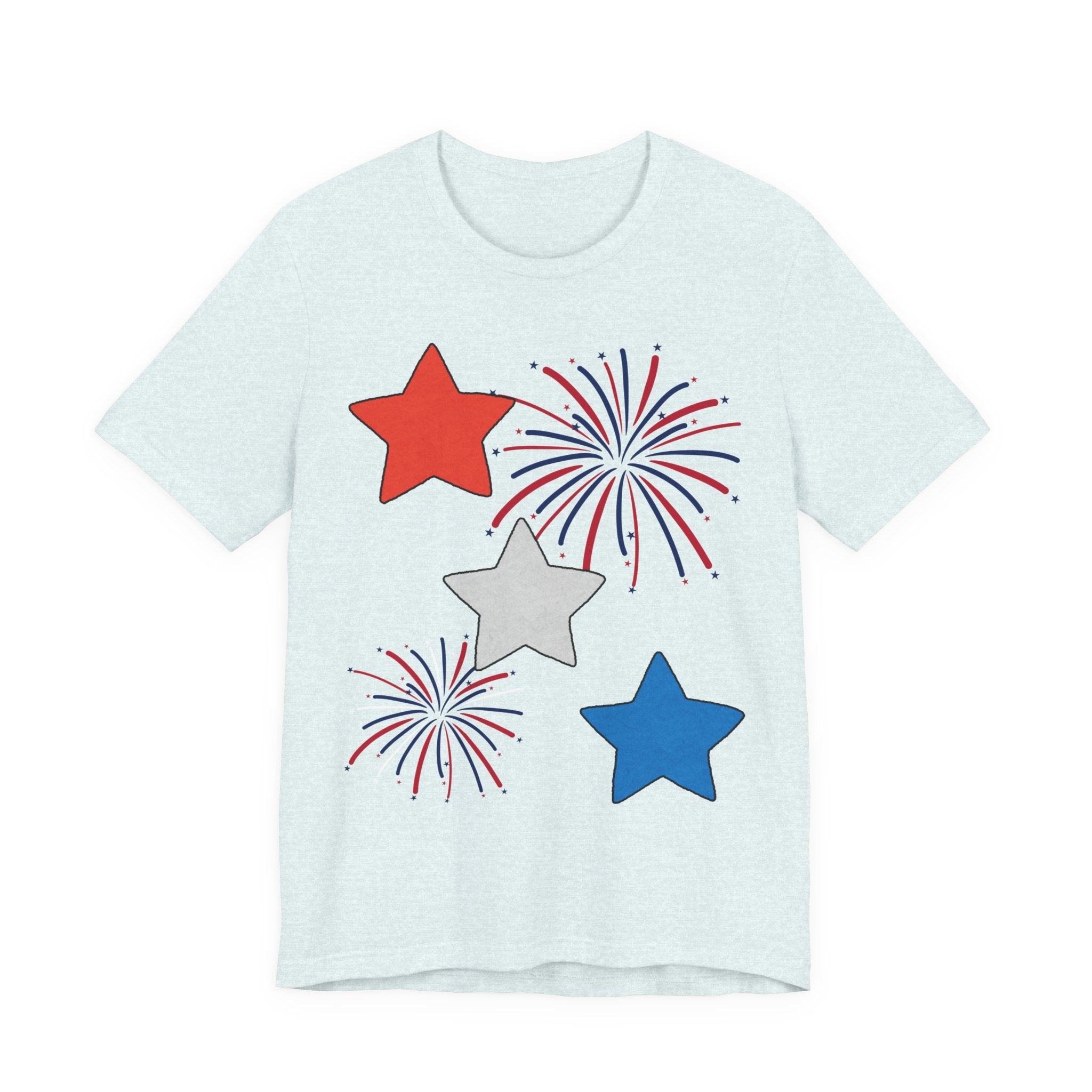 Stars & Fireworks T-Shirt — Patriotic Celebration Tee