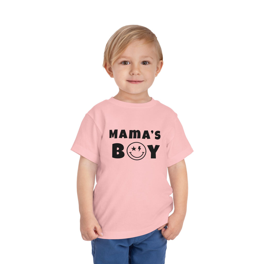 Mama's Boy Toddler Tee — Punk Smiley Graphic