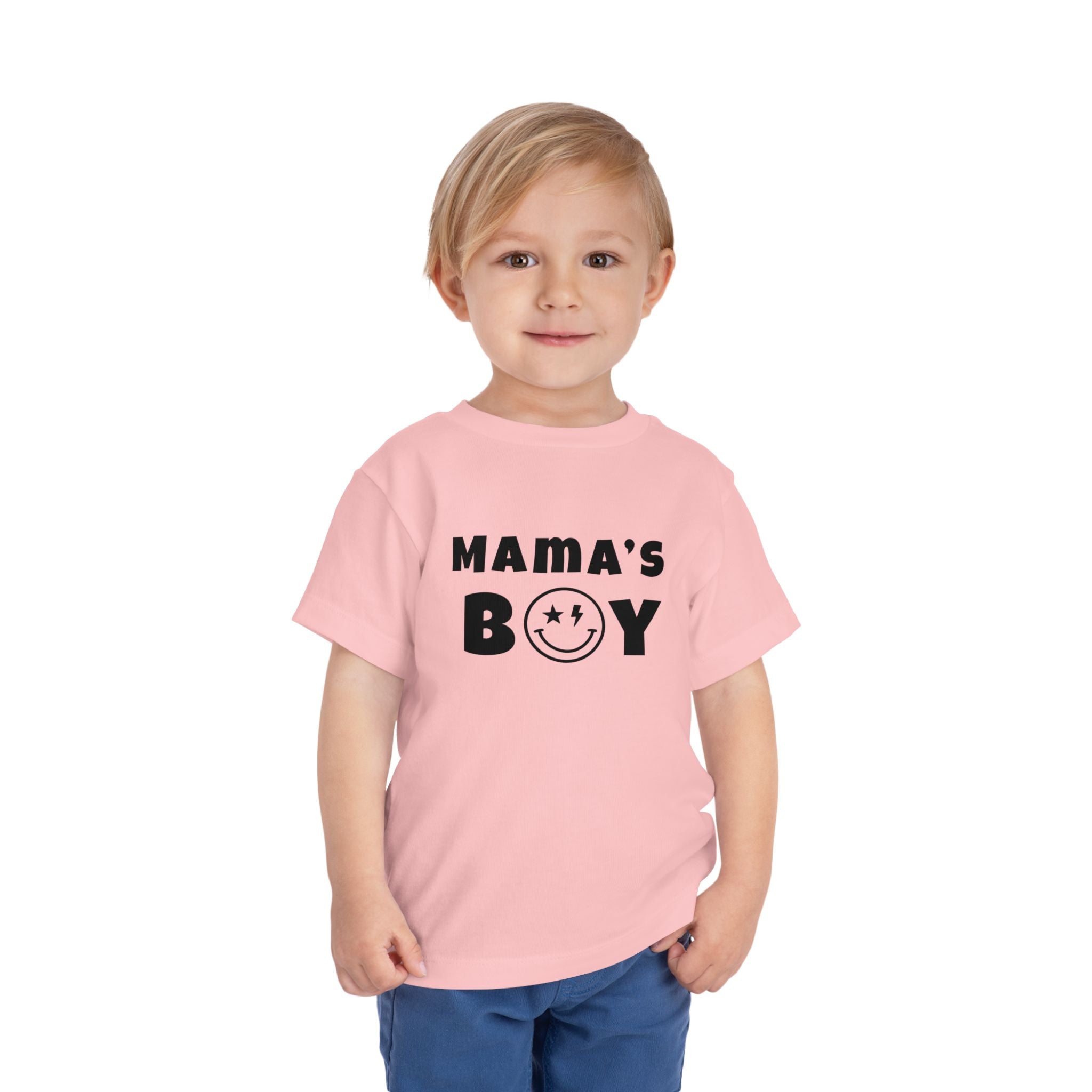 Mama's Boy Toddler Tee — Punk Smiley Graphic