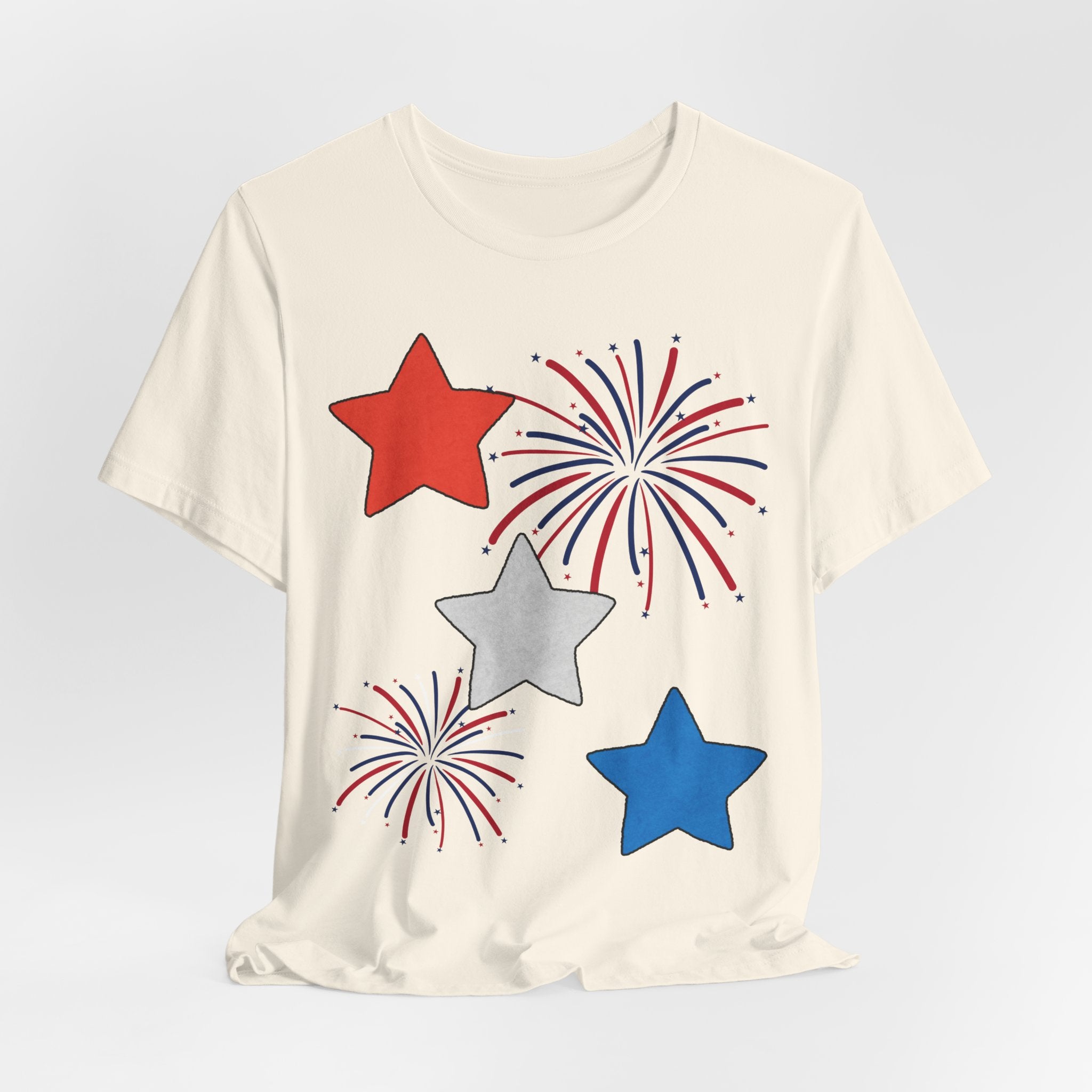 Stars & Fireworks T-Shirt — Patriotic Celebration Tee