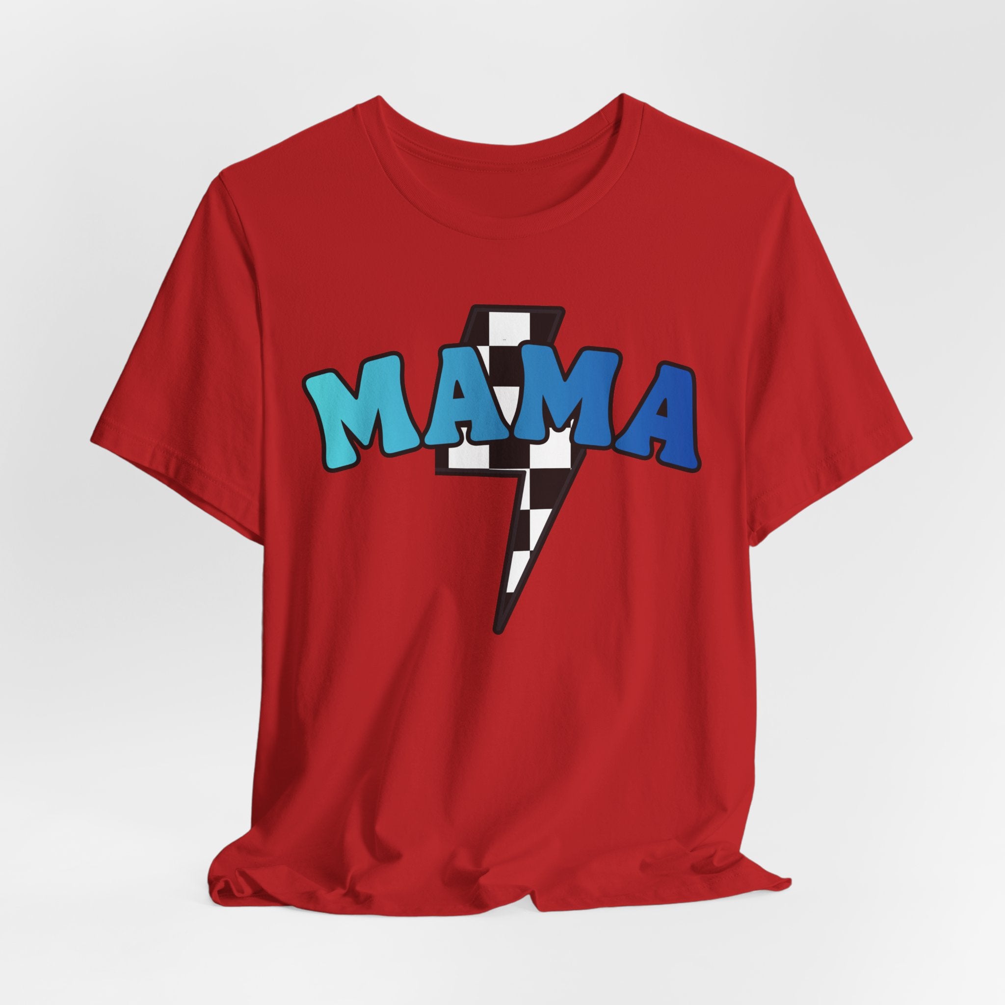 Mama checkered lightning bolt tee