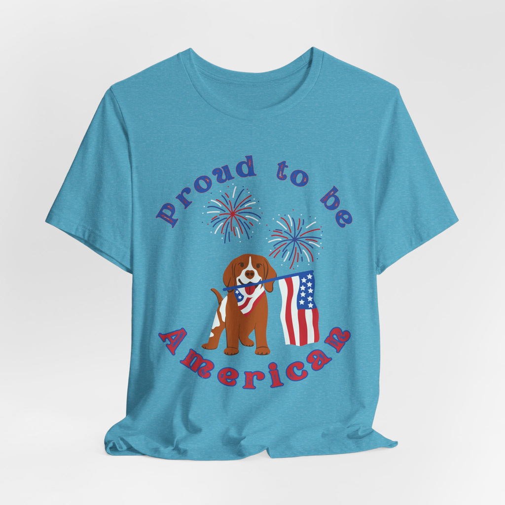 American Flag Dog T-Shirt — Proud to Be American Pet Lover Tee