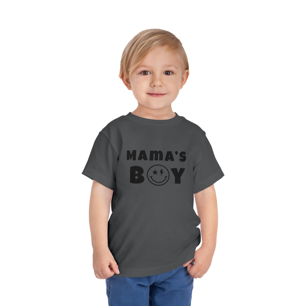 Mama's Boy Toddler Tee — Punk Smiley Graphic