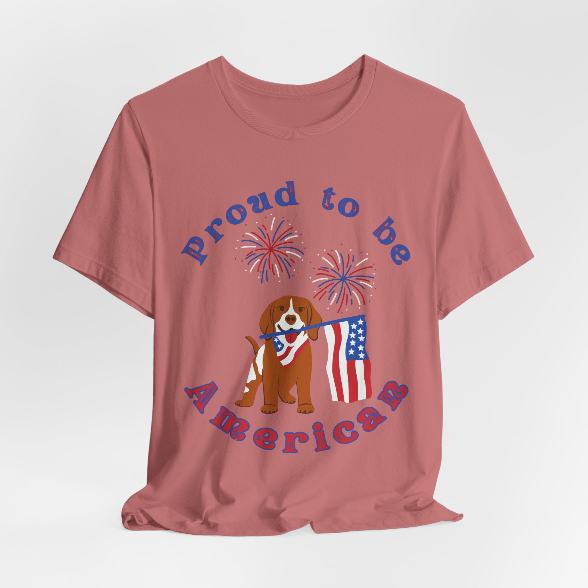 American Flag Dog T-Shirt — Proud to Be American Pet Lover Tee