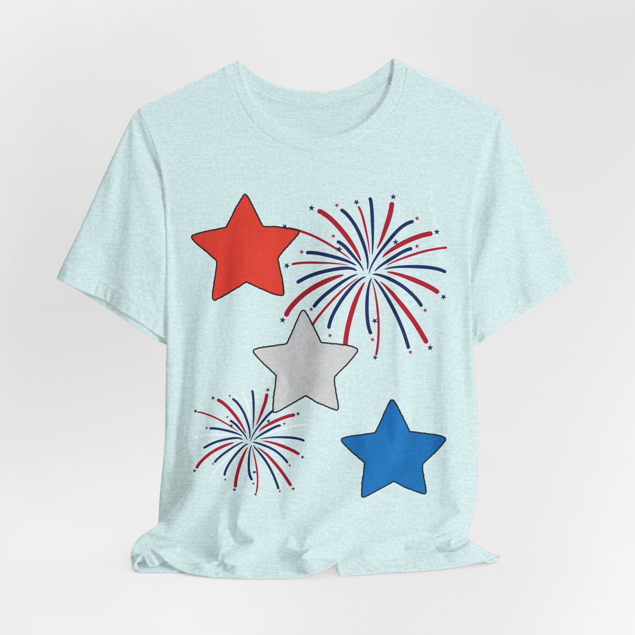Stars & Fireworks T-Shirt — Patriotic Celebration Tee