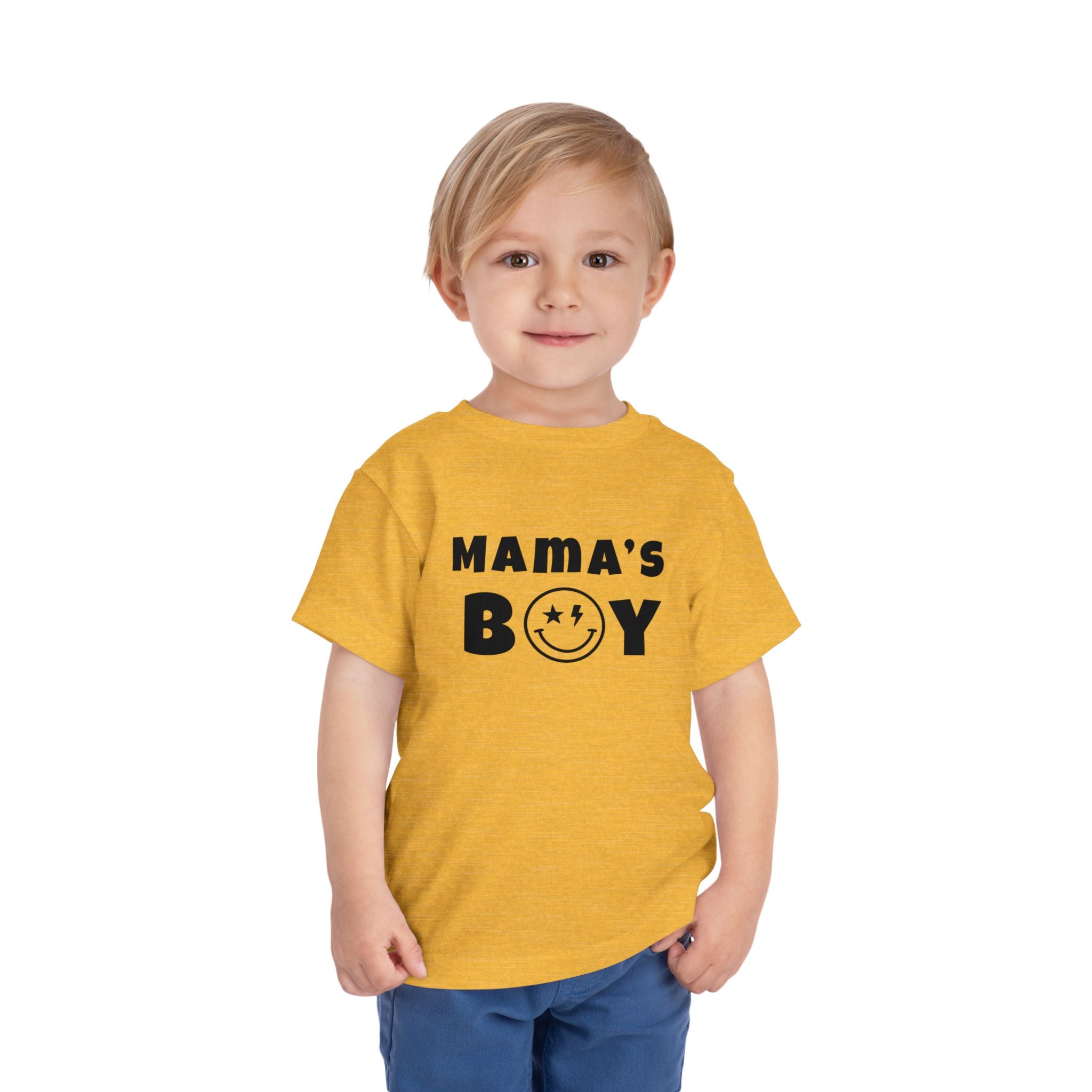 Mama's Boy Toddler Tee — Punk Smiley Graphic