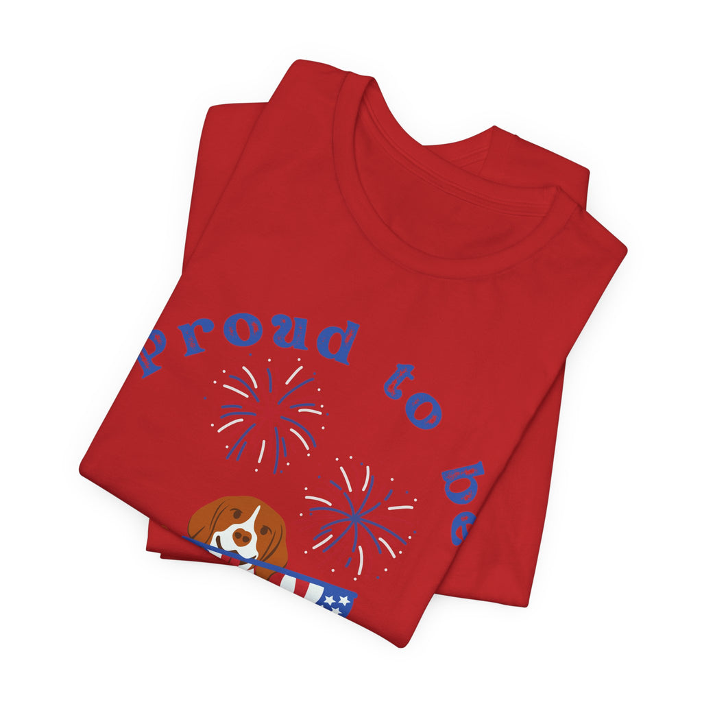 American Flag Dog T-Shirt — Proud to Be American Pet Lover Tee