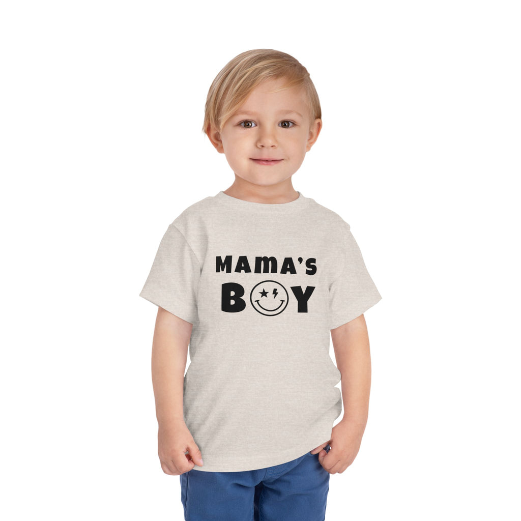 Mama's Boy Toddler Tee — Punk Smiley Graphic