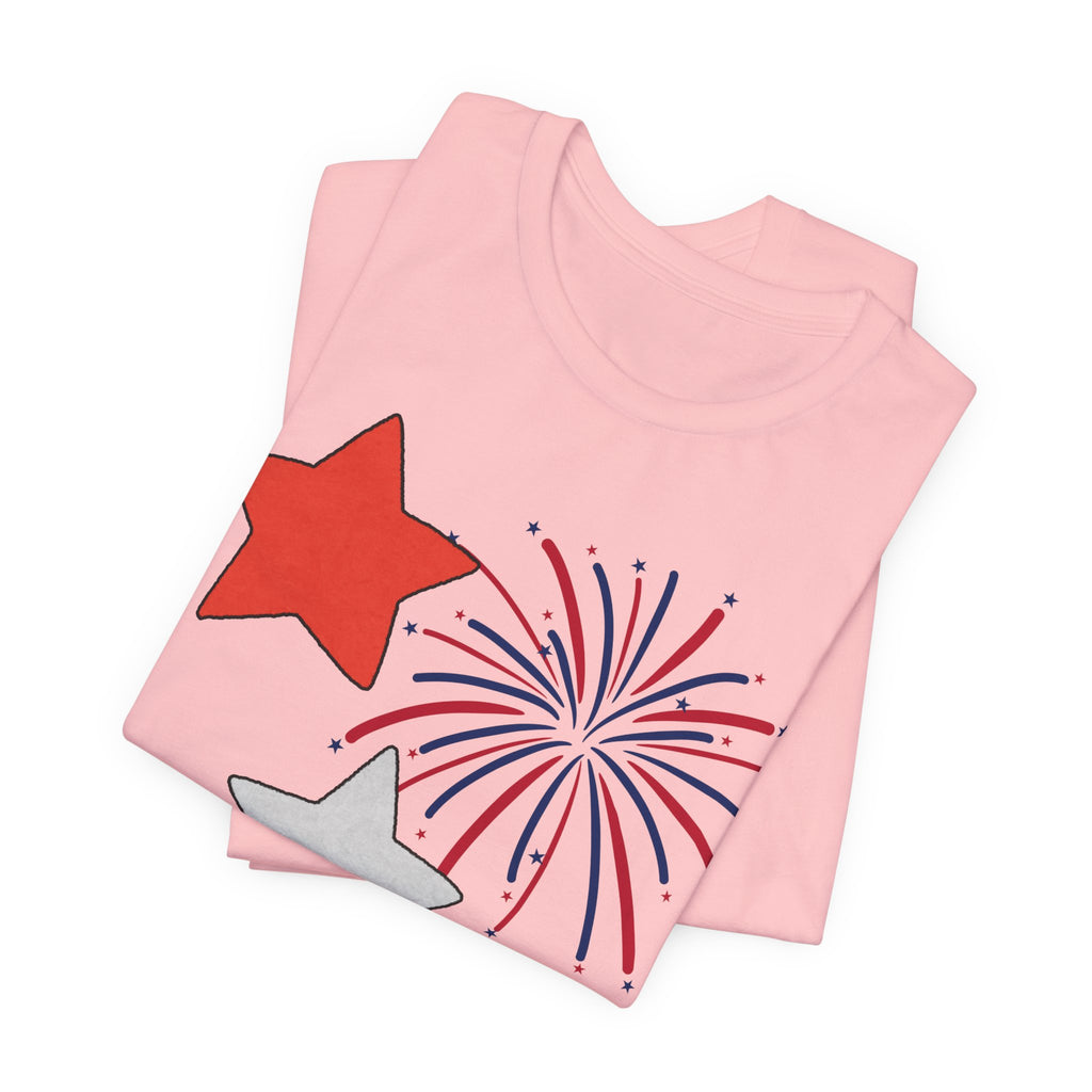 Stars & Fireworks T-Shirt — Patriotic Celebration Tee