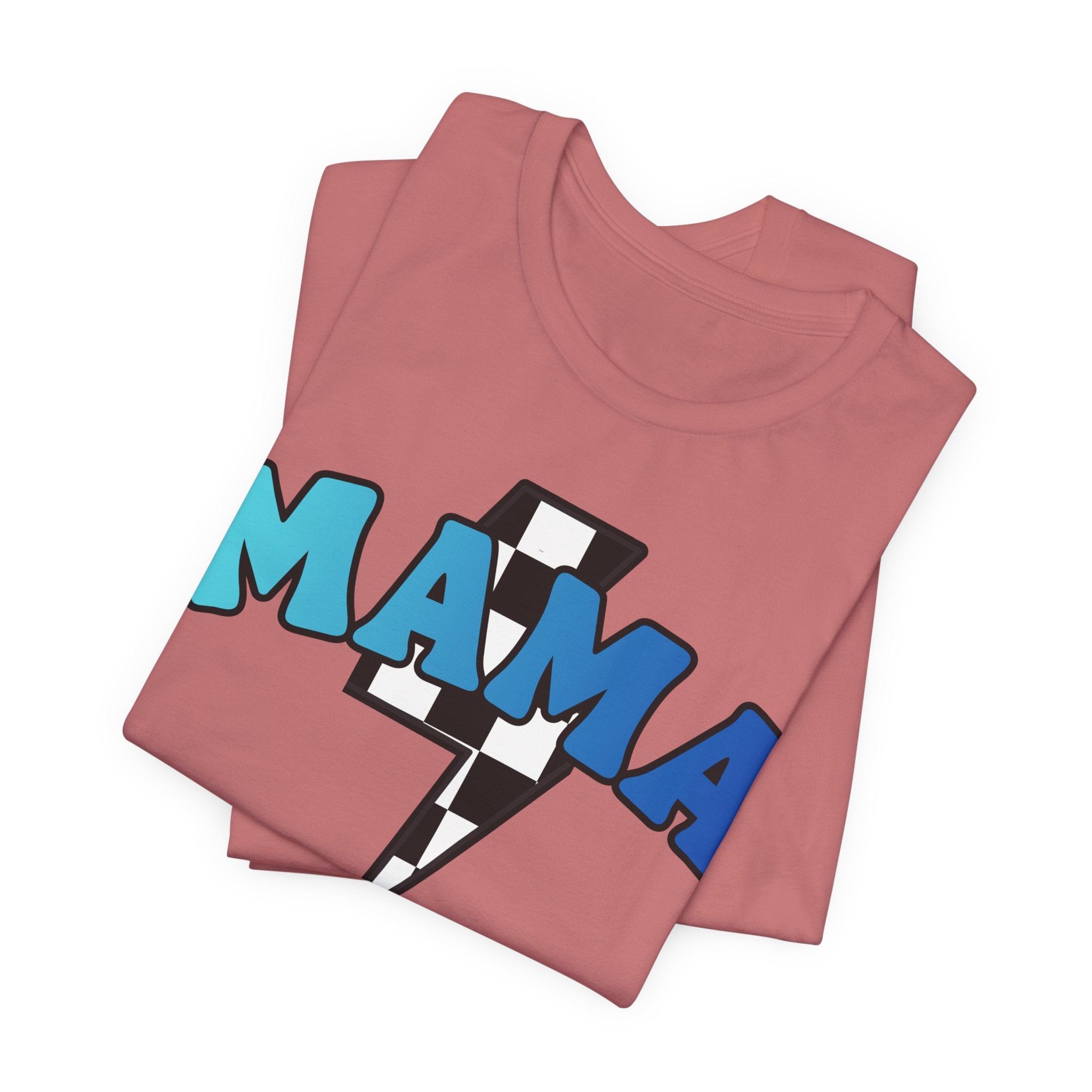 Mama checkered lightning bolt tee
