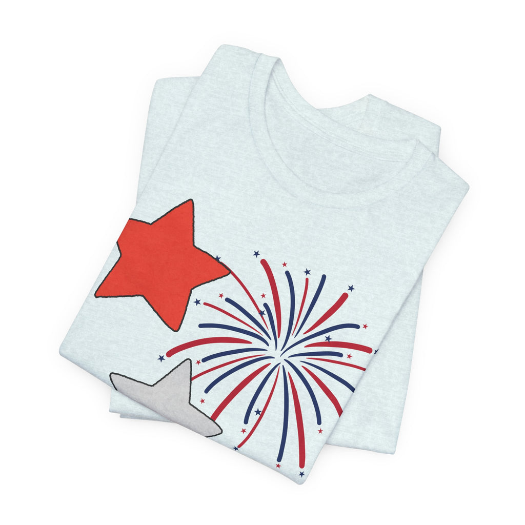 Stars & Fireworks T-Shirt — Patriotic Celebration Tee