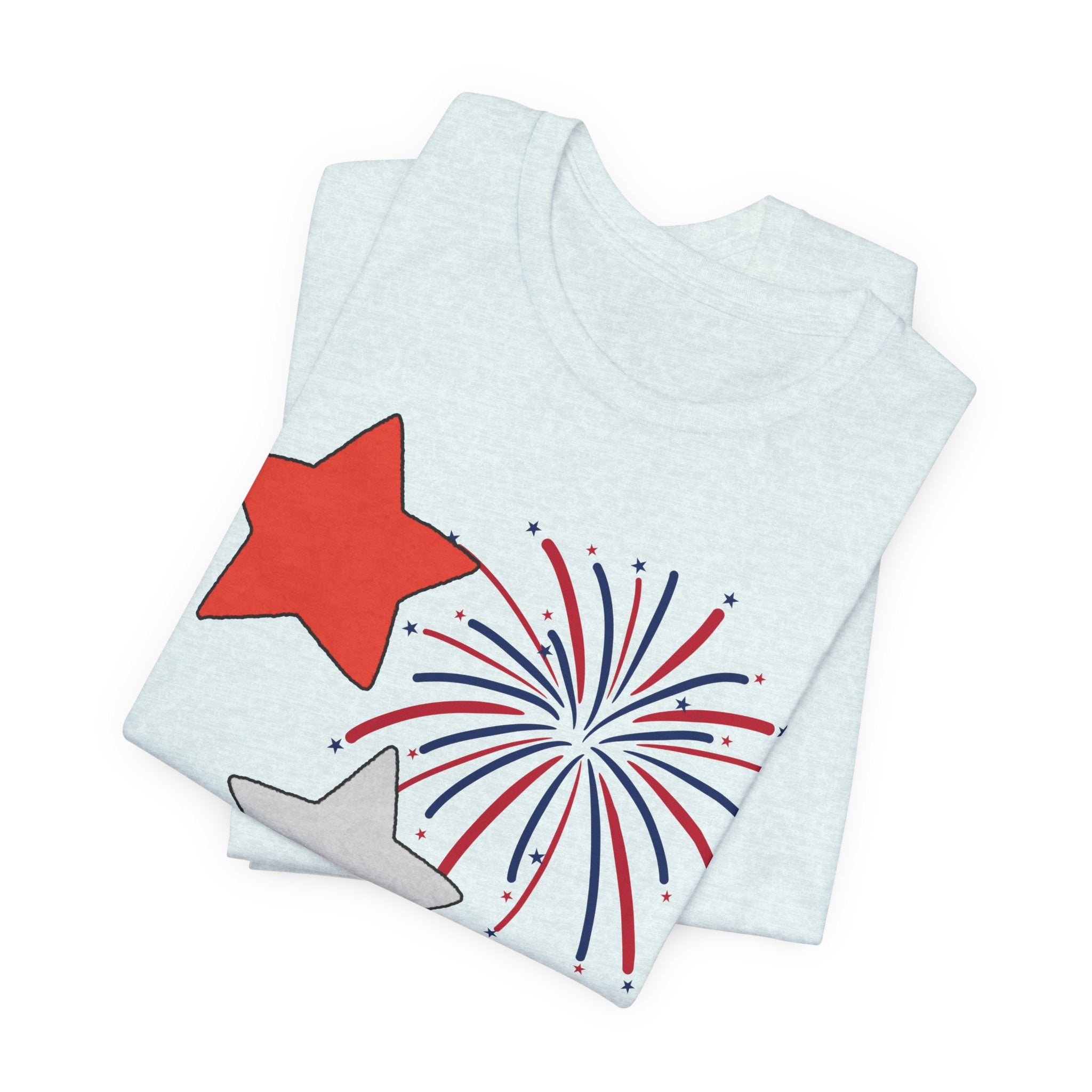Stars & Fireworks T-Shirt — Patriotic Celebration Tee