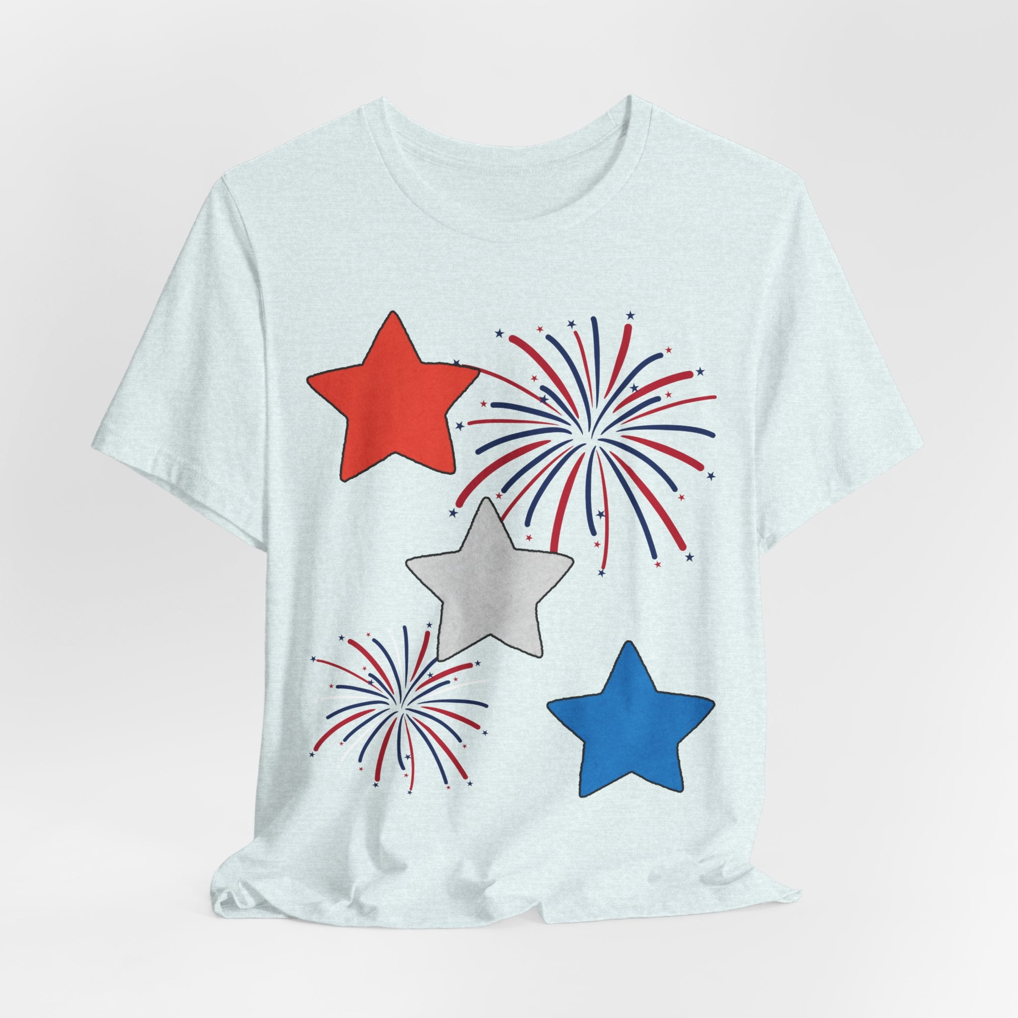 Stars & Fireworks T-Shirt — Patriotic Celebration Tee
