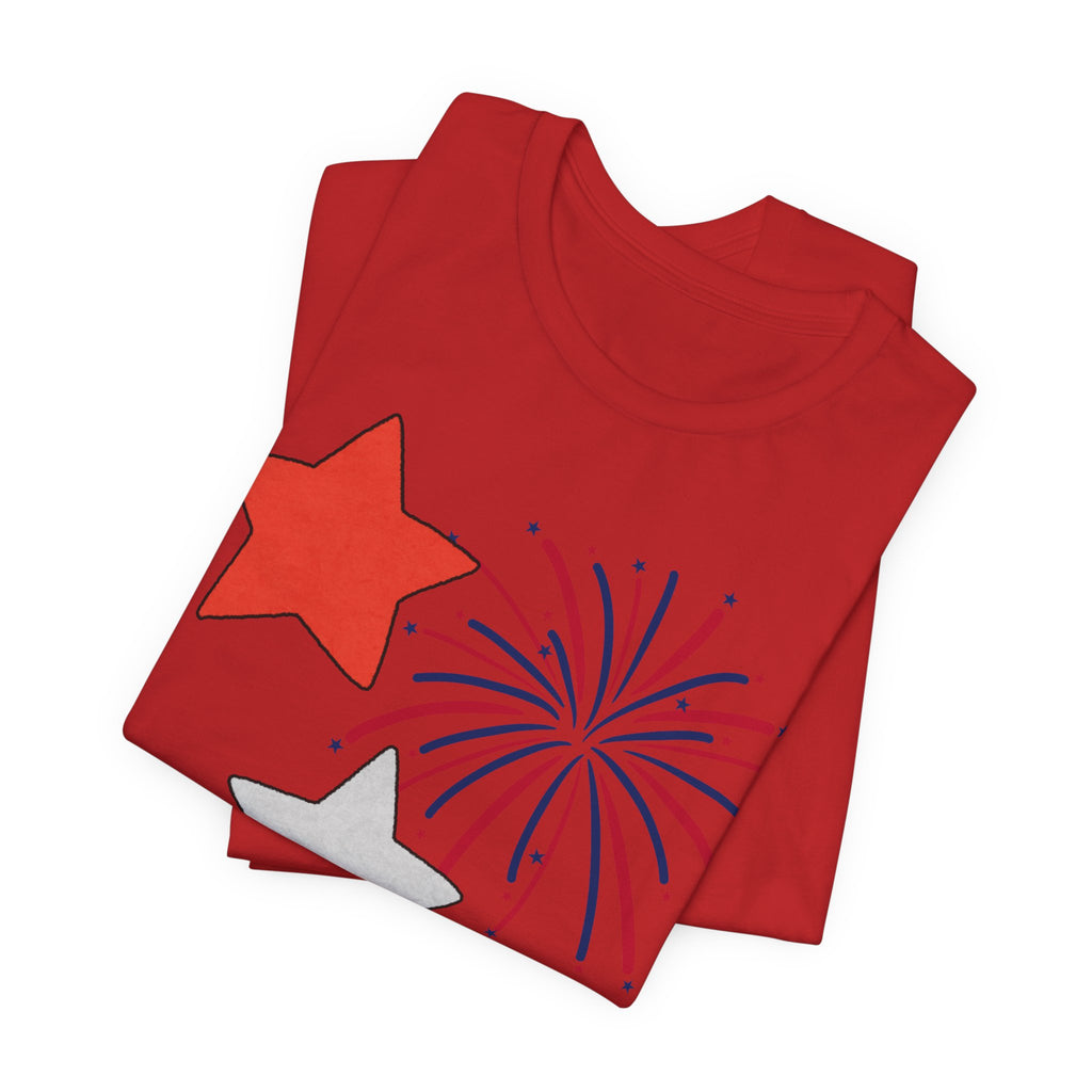 Stars & Fireworks T-Shirt — Patriotic Celebration Tee