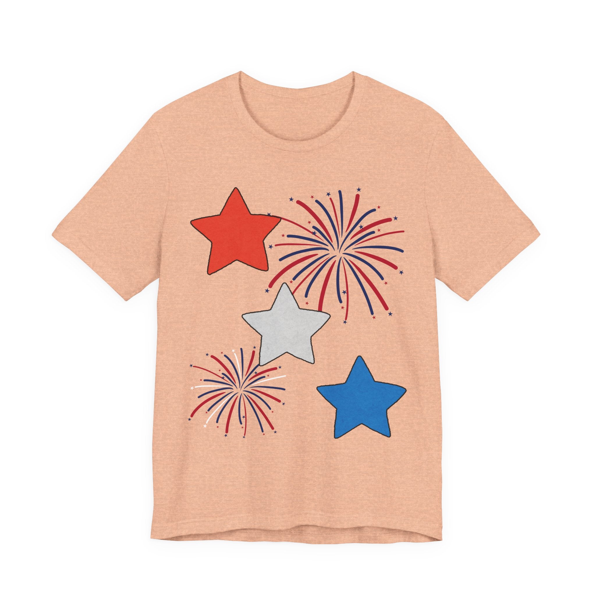Stars & Fireworks T-Shirt — Patriotic Celebration Tee
