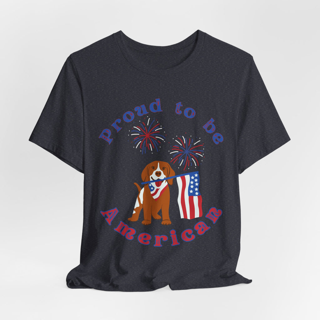 American Flag Dog T-Shirt — Proud to Be American Pet Lover Tee