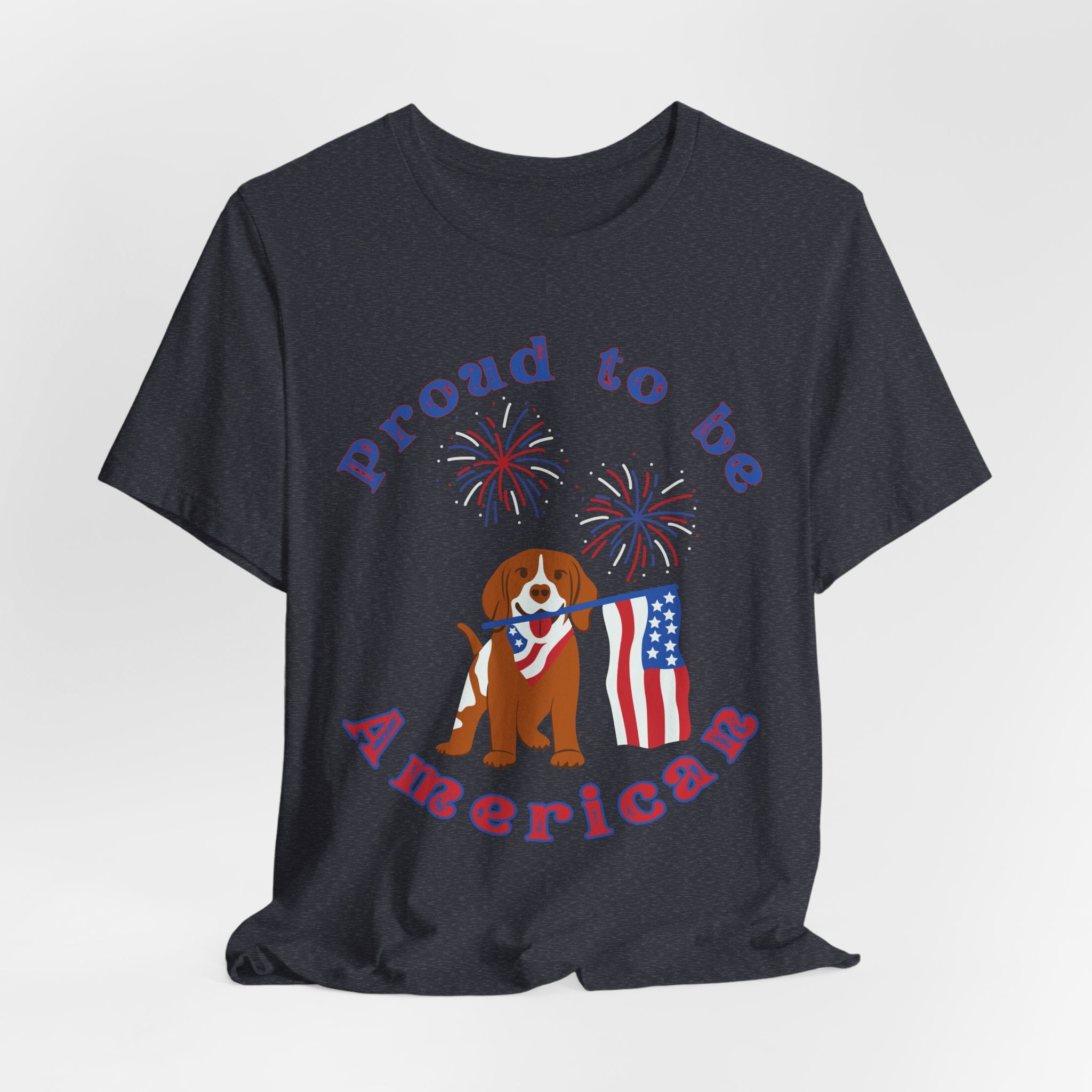 American Flag Dog T-Shirt — Proud to Be American Pet Lover Tee