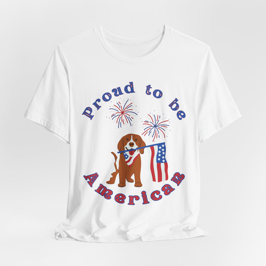 American Flag Dog T-Shirt — Proud to Be American Pet Lover Tee