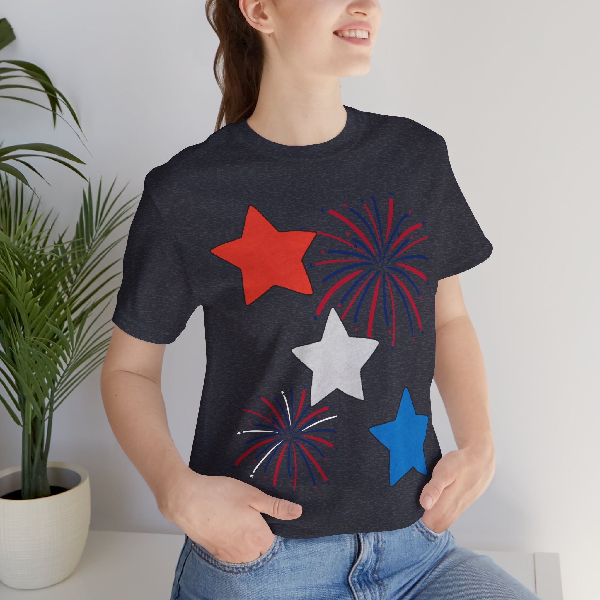 Stars & Fireworks T-Shirt — Patriotic Celebration Tee
