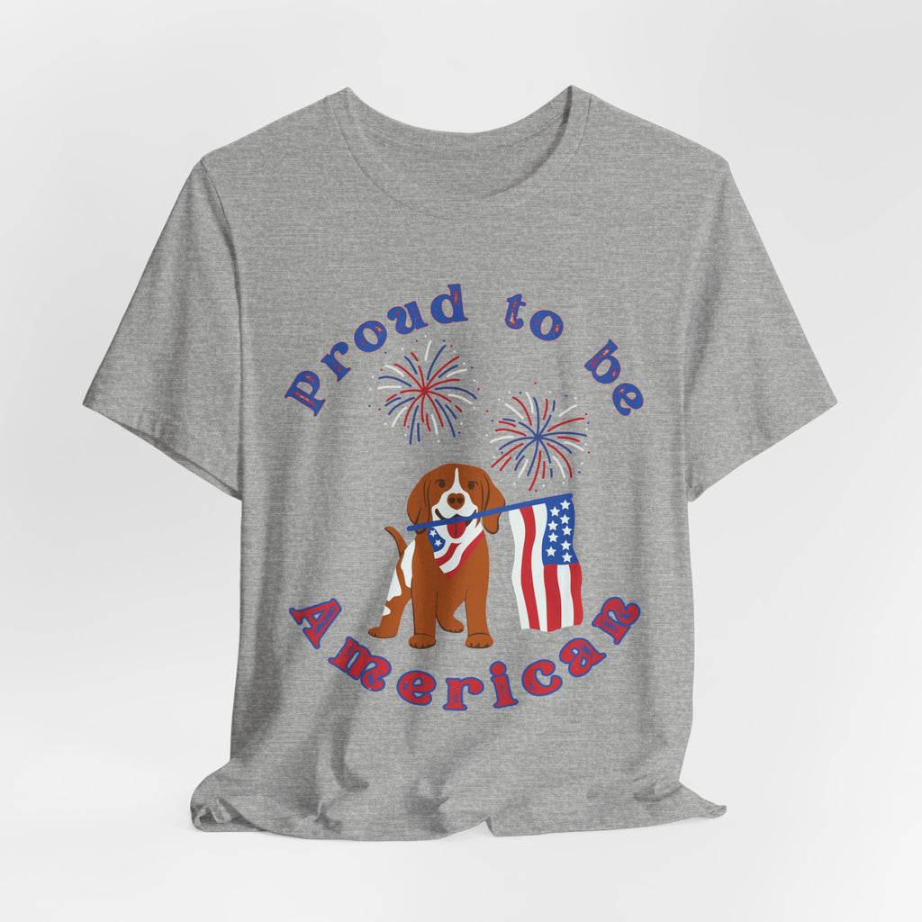 American Flag Dog T-Shirt — Proud to Be American Pet Lover Tee