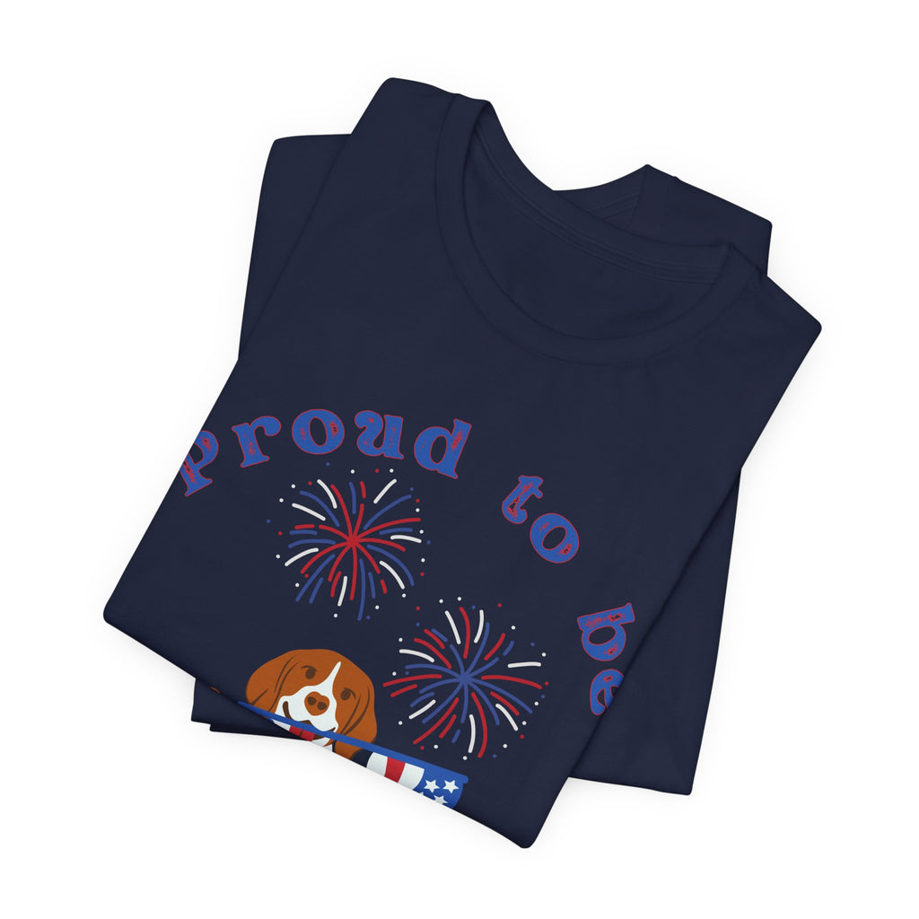 American Flag Dog T-Shirt — Proud to Be American Pet Lover Tee
