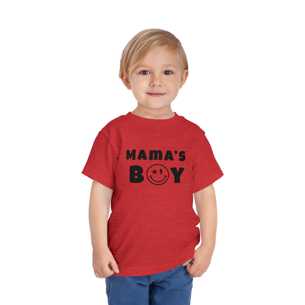 Mama's Boy Toddler Tee — Punk Smiley Graphic